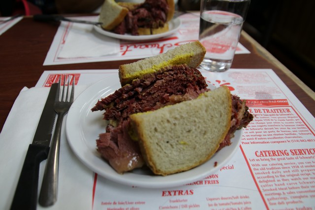 Montreal - smoked meat sandwich at Schwartz’s Deli