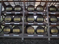 Tokyo - Meiji Shrine - French wine barrels - close view