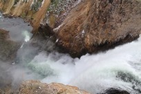 Yellowstone National Park - Canyon Village - Grand Canyon of the Yellowstone - Brink of the Lower Falls - top view #2