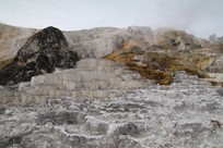 Yellowstone National Park - Mammoth Hot Springs - Mammoth Hot Springs Terraces - Devil’s Thumb and Palette Spring