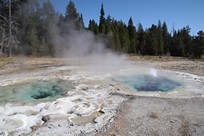 Yellowstone National Park - Old Faithful Village - Upper Geyser Basin - Spasmodic Geyser eruption